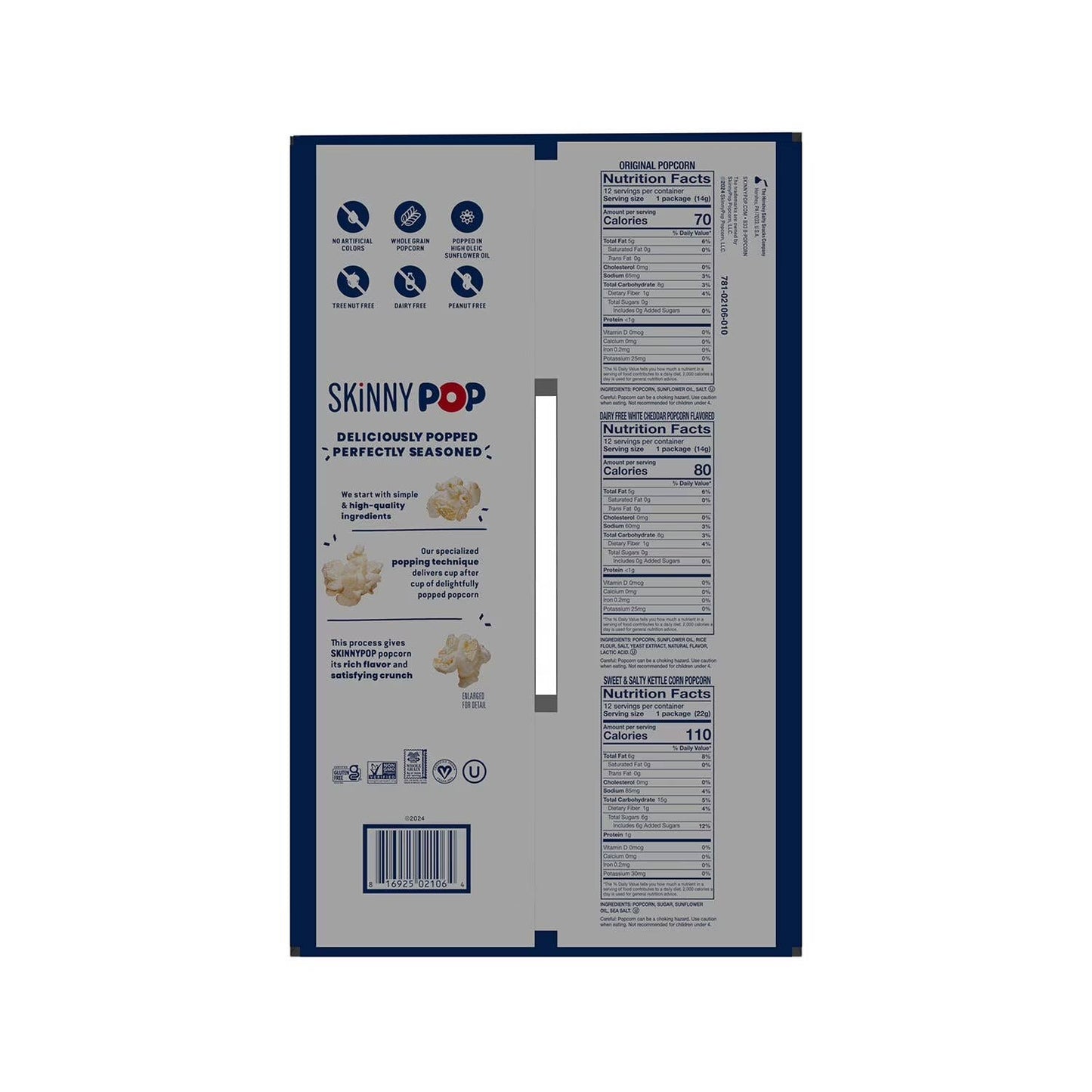 SkinnyPop Variety Snack Pack Popcorn, 0.5 oz