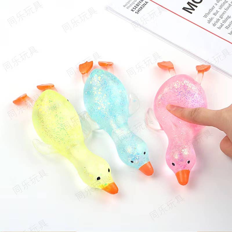 Maltose Glitter Duck Squishy Fidget Toy