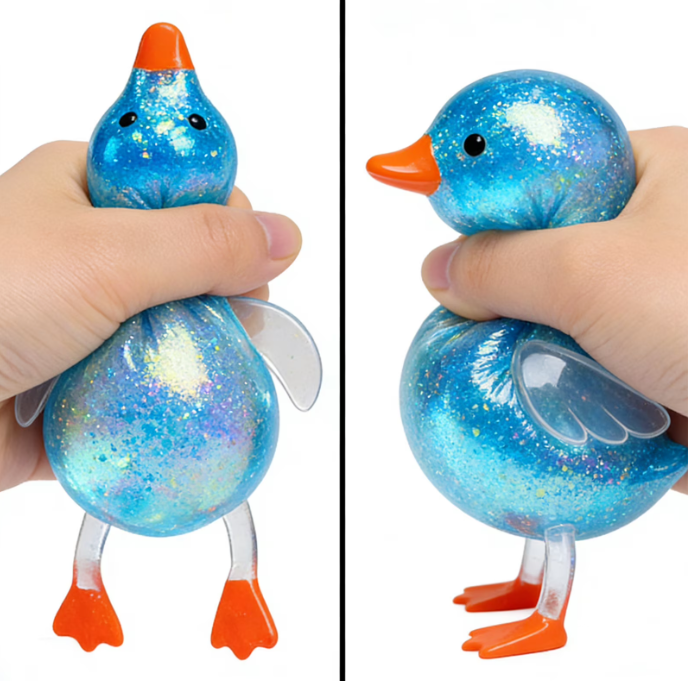 Maltose Glitter Duck Squishy Fidget Toy