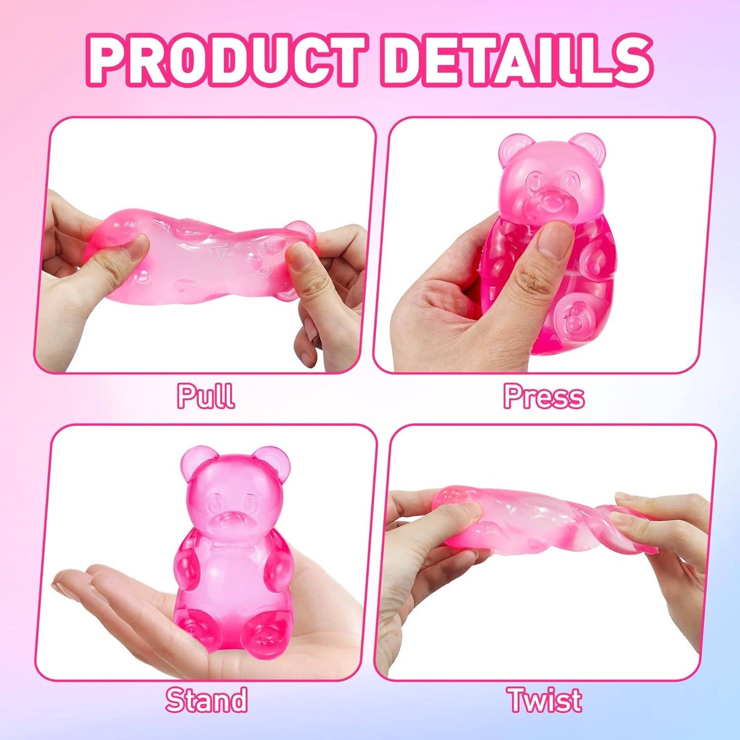 Maltose Gummy Bear Squishy Fidget Toy for Stress Relief