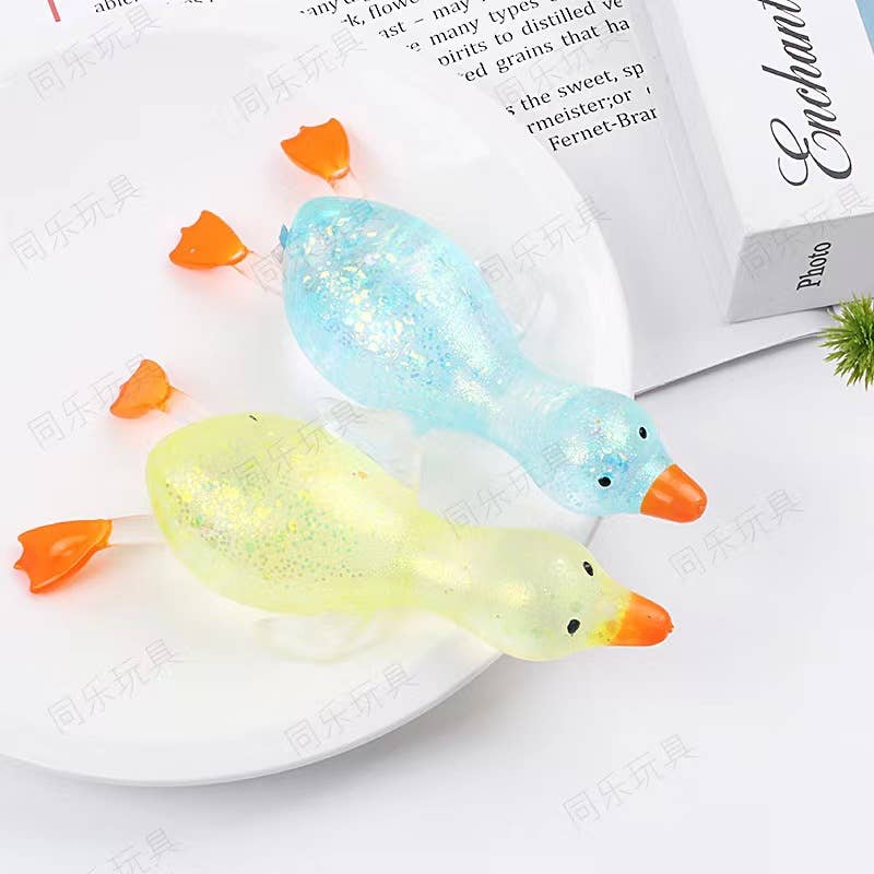 Maltose Glitter Duck Squishy Fidget Toy