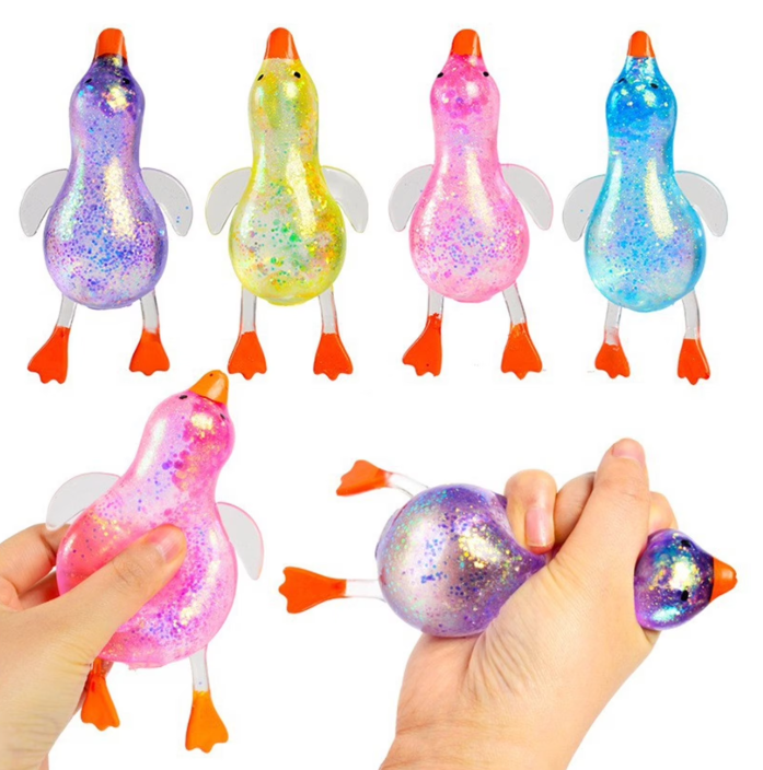 Maltose Glitter Duck Squishy Fidget Toy