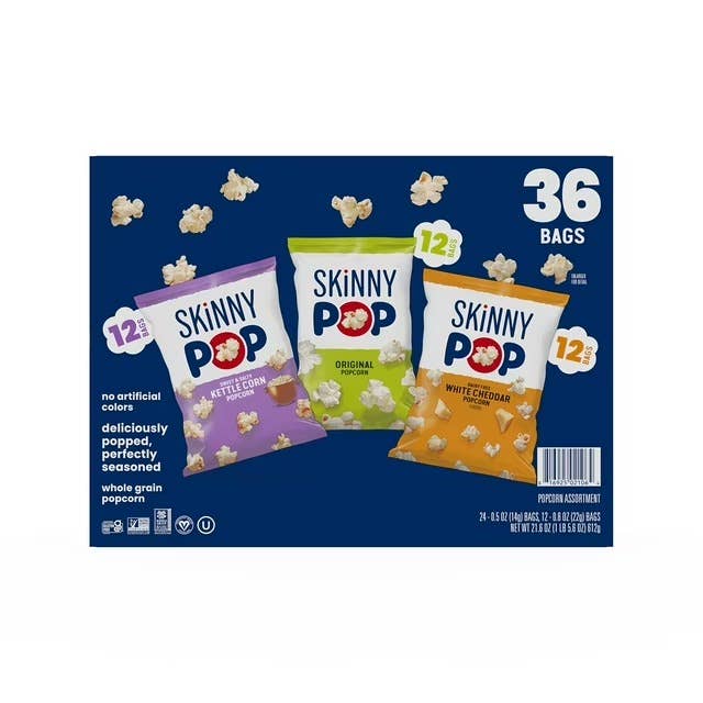 SkinnyPop Variety Snack Pack Popcorn, 0.5 oz